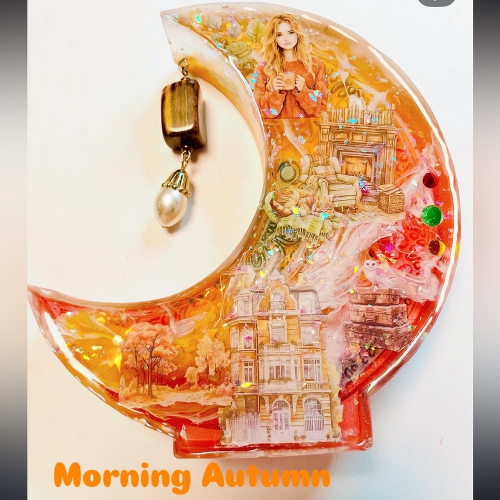 Morning Autumn Crescent Art Decor